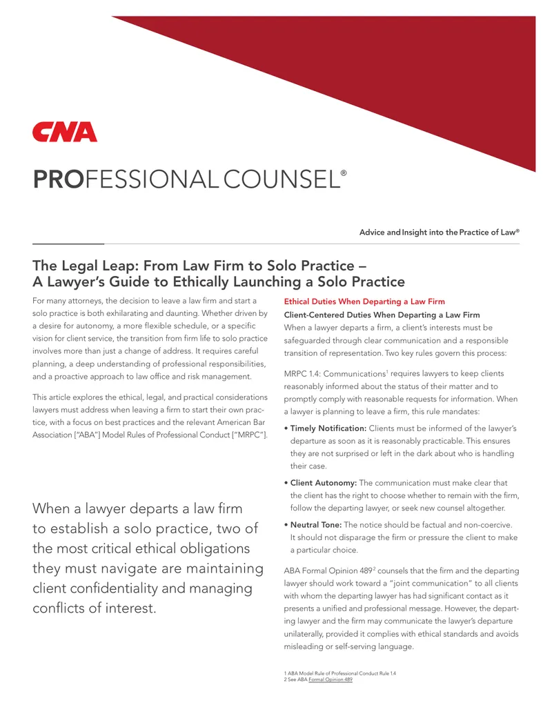 Lawyer's Guide to Launching a Solo Practice