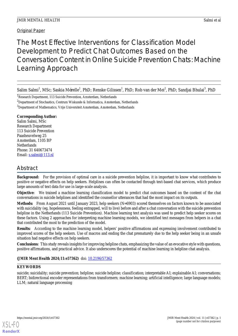 Effective Interventions for Predicting Chat Outcomes