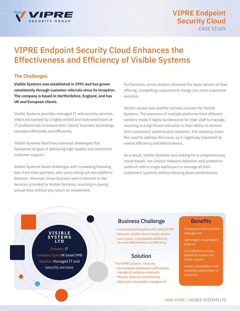 VIPRE Endpoint Security Cloud Case Study