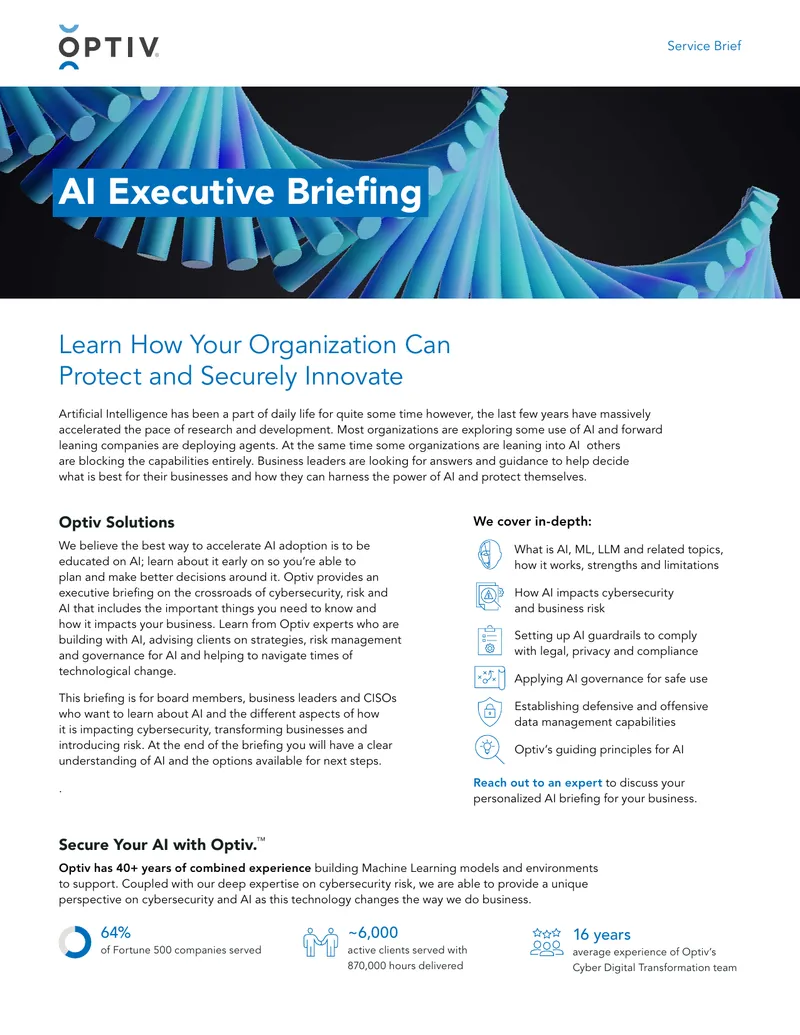 AI Executive Briefing on Cybersecurity and Risk Management