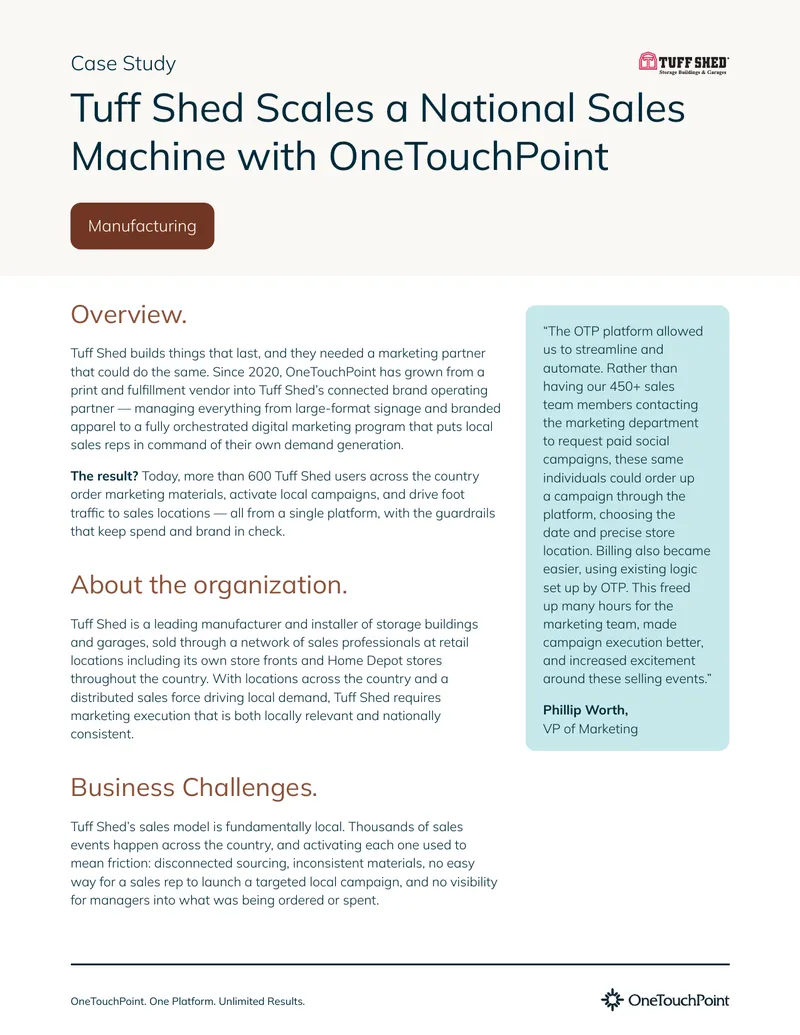 Tuff Shed Marketing Automation Case Study