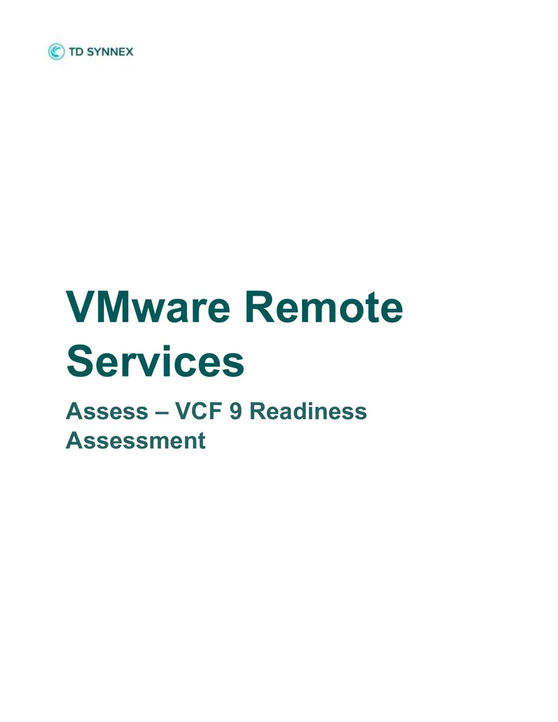 VMware Cloud Foundation 9 Readiness Assessment Guide