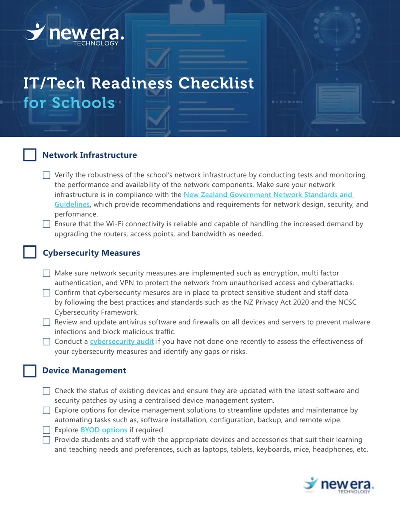 IT and Technology Readiness Checklist for Schools