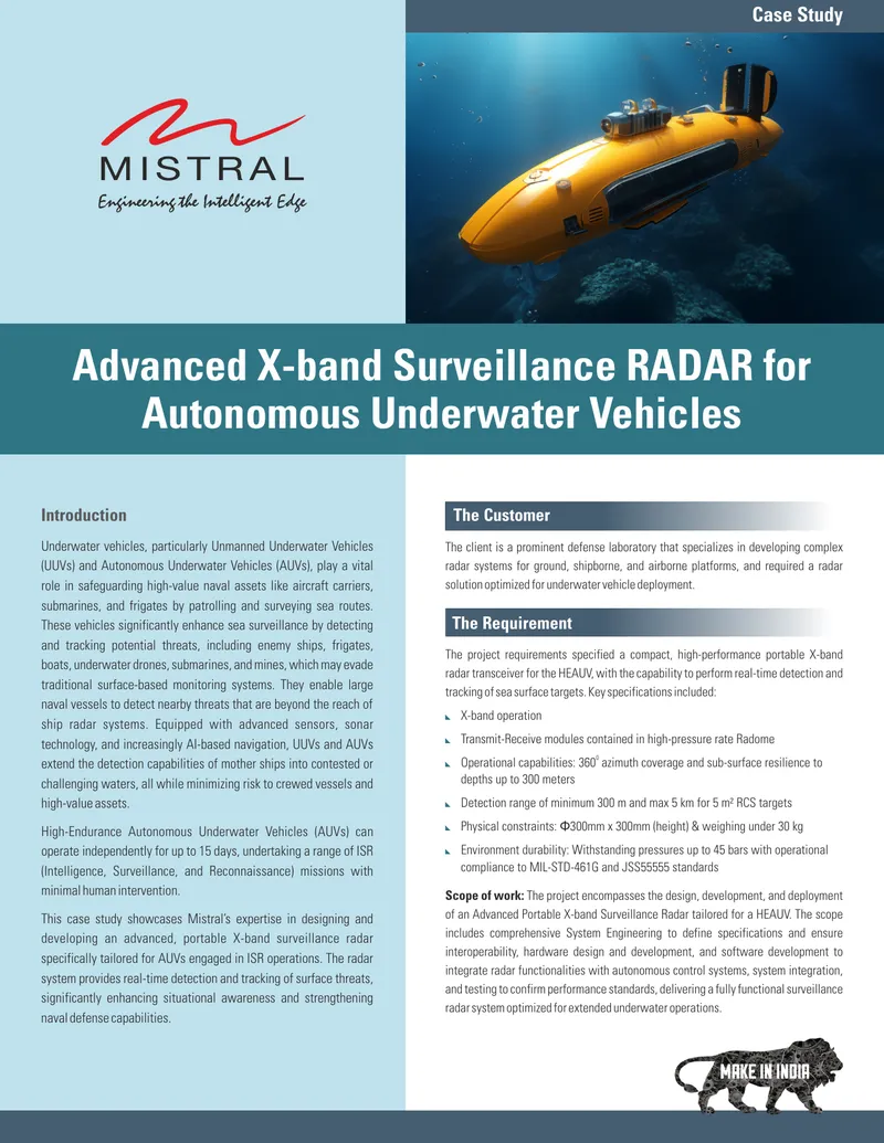Advanced Portable X-band Surveillance Radar Case Study