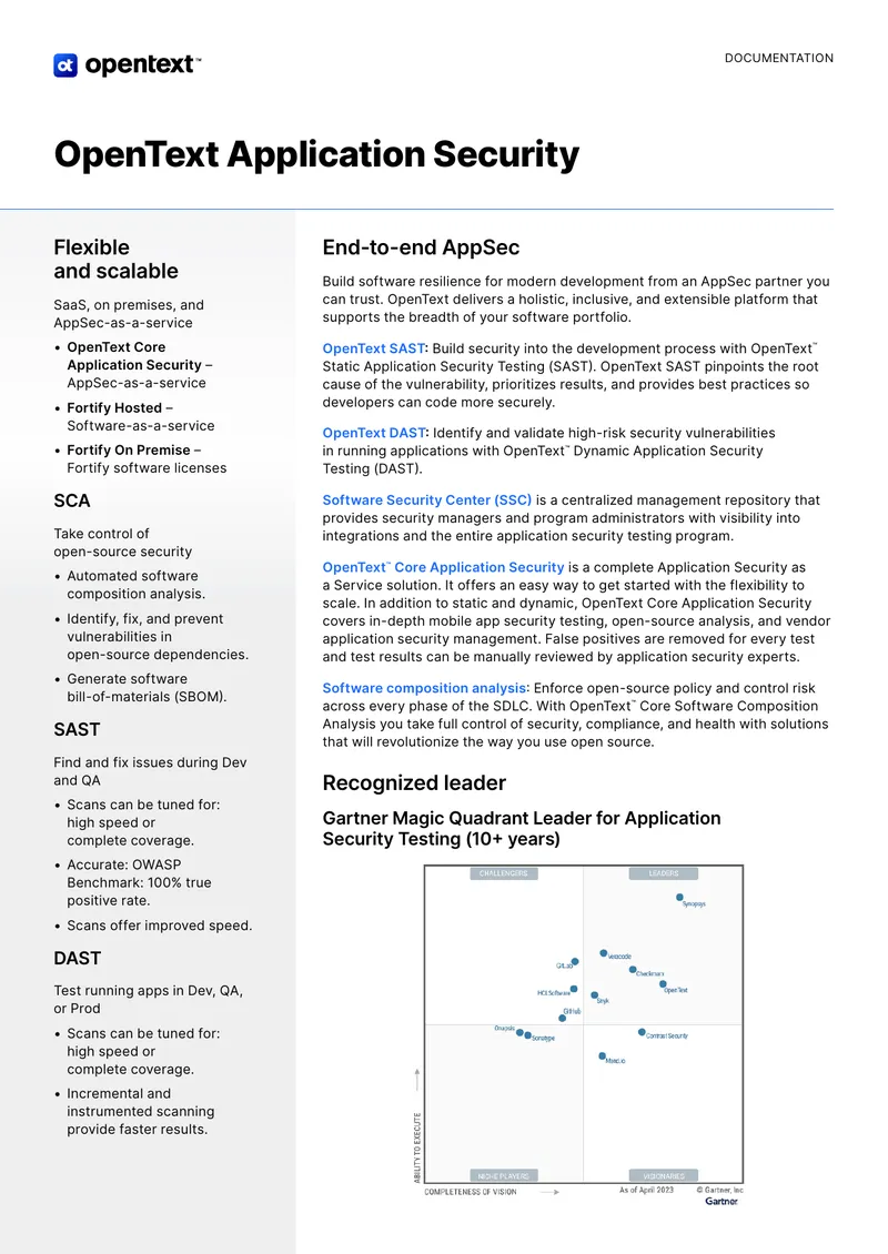 OpenText Application Security Solutions Overview