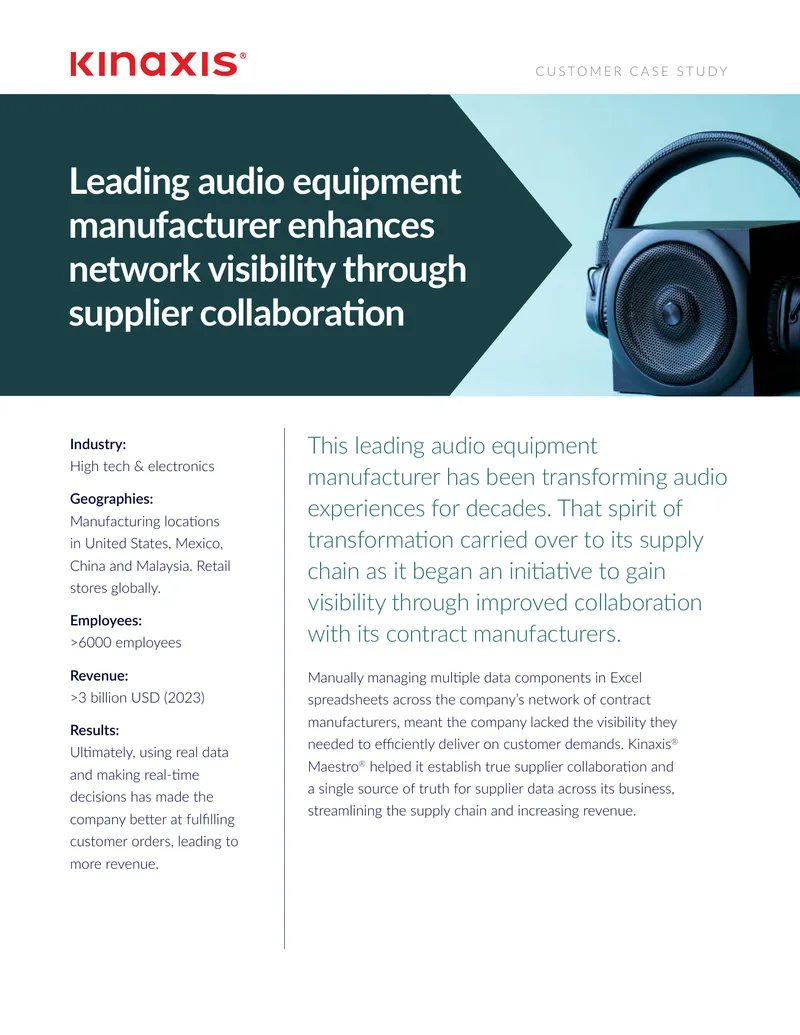 Audio Equipment Manufacturer Supply Chain Case Study
