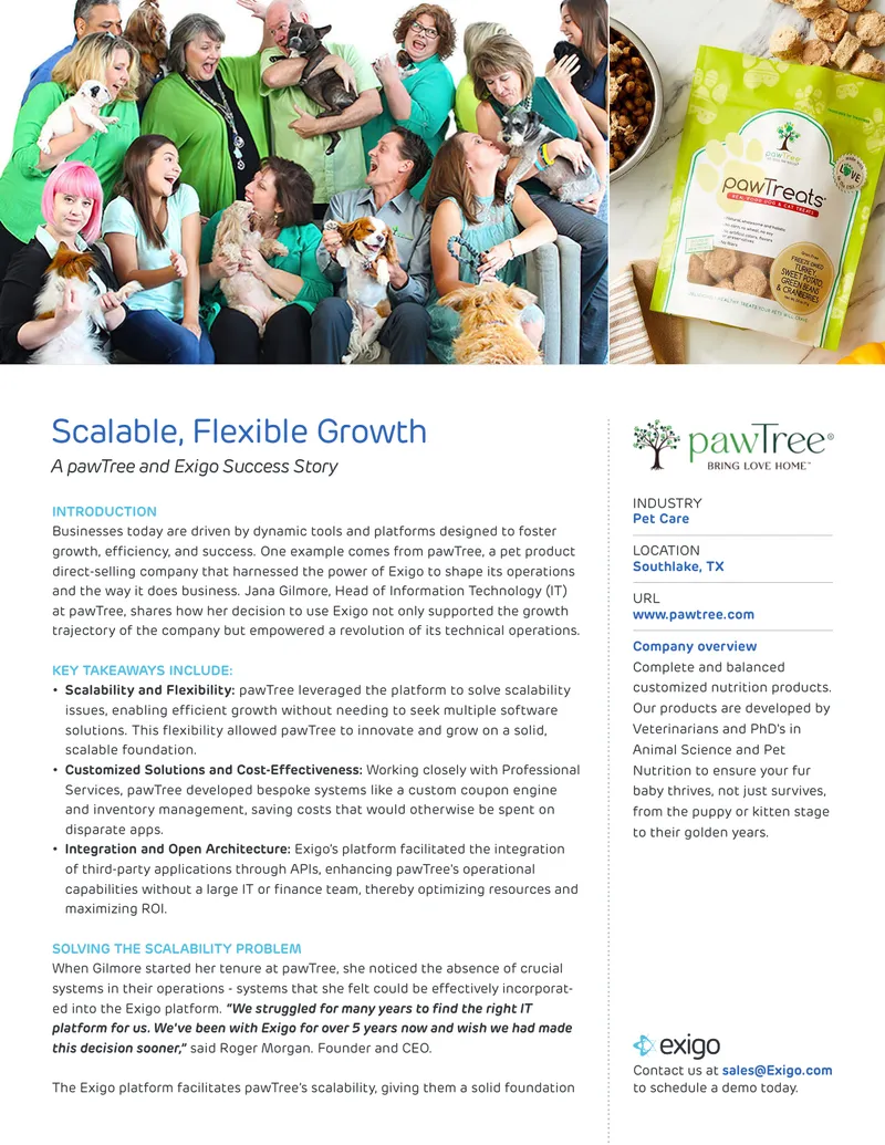 pawTree's Implementation of Exigo Platform