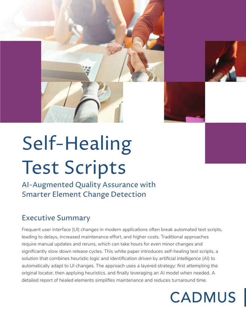 Self-Healing Test Scripts for Automated Testing