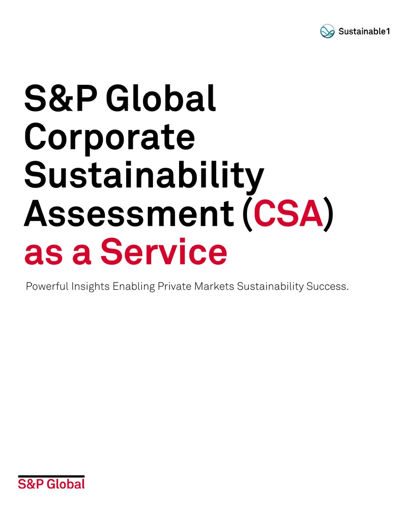 S&P Global Corporate Sustainability Assessment Overview