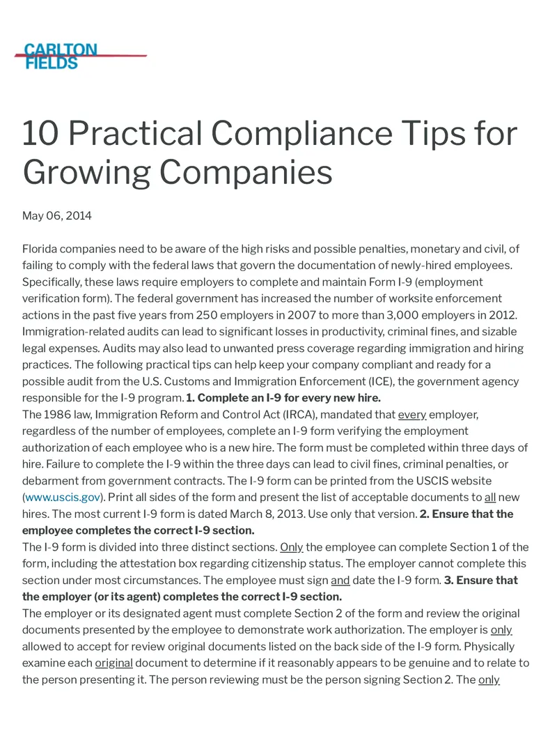 Practical Compliance Tips for Growing Companies