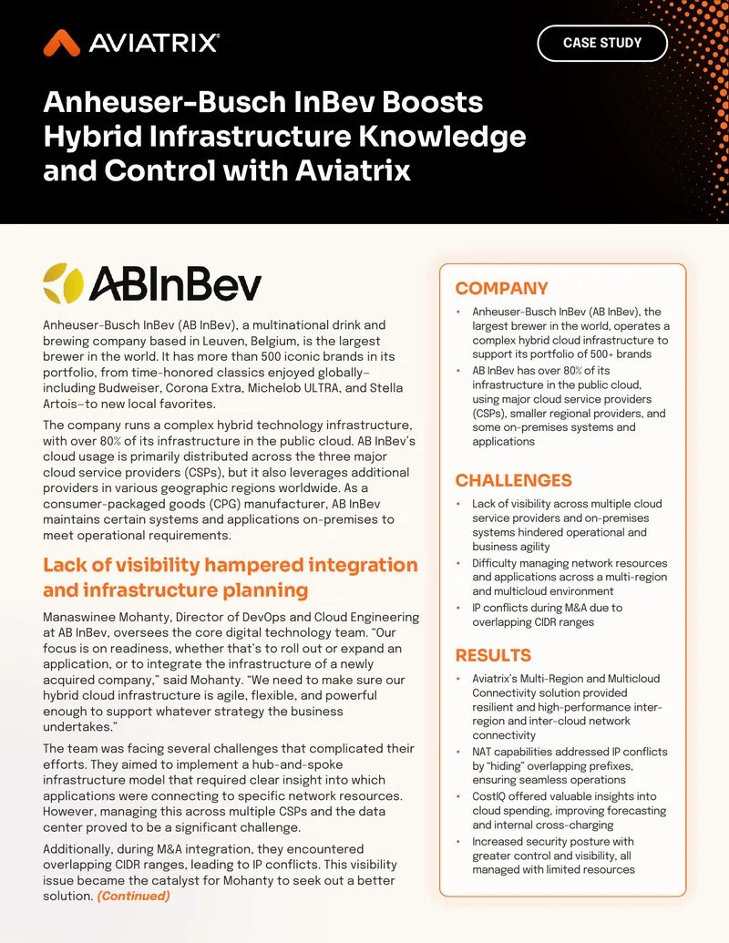 Anheuser-Busch InBev Hybrid Cloud Infrastructure Case Study