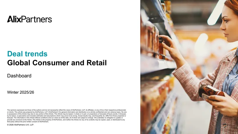 Consumer and Retail M&A Deal Dashboard January 2026
