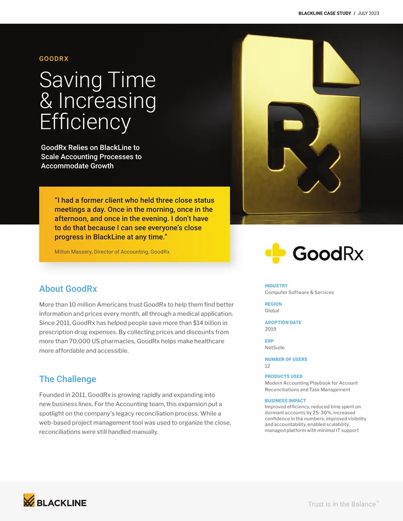 GoodRx Case Study on BlackLine Implementation