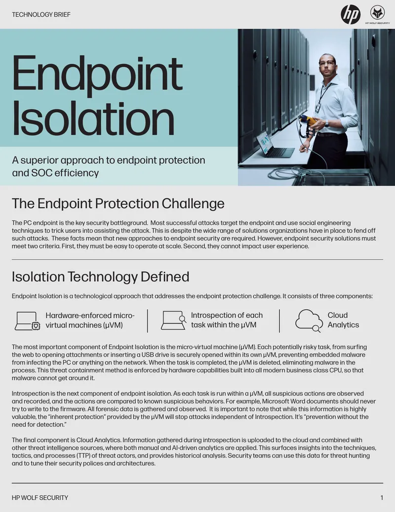Endpoint Isolation Technology Brief
