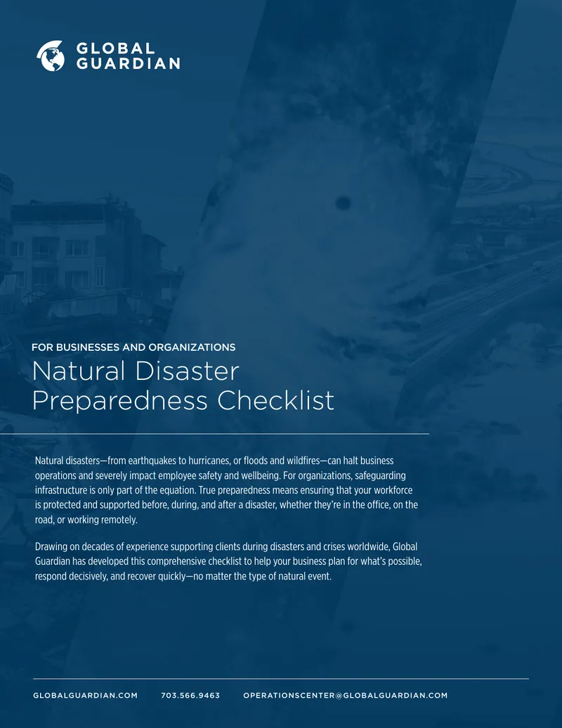 Natural Disaster Preparedness Checklist for Organizations
