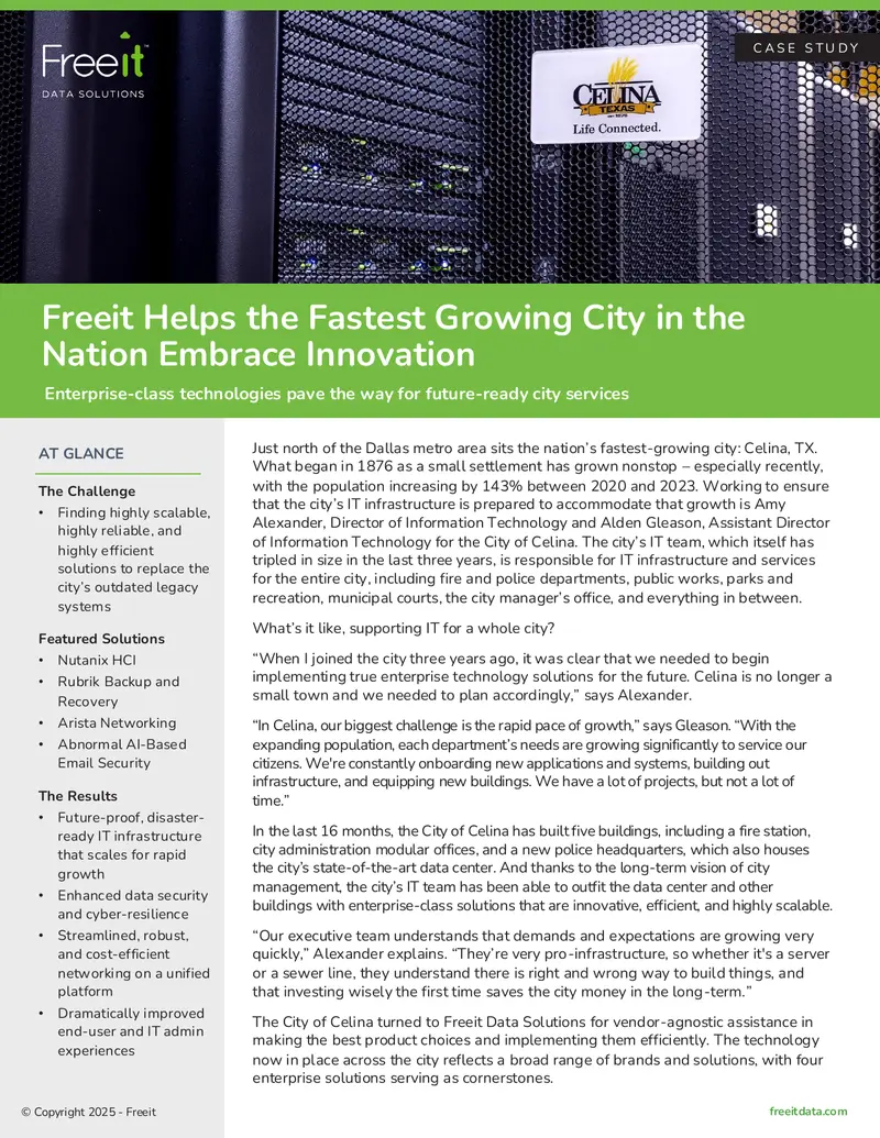 City of Celina IT Infrastructure Case Study