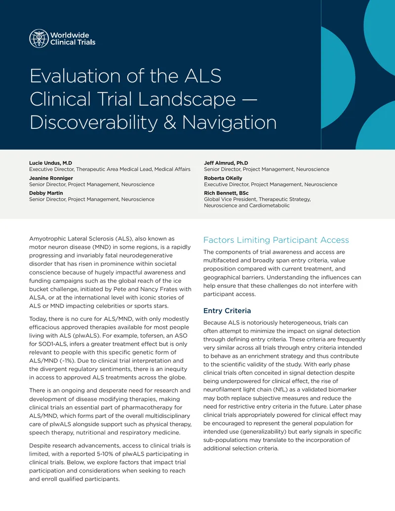 Evaluation of the ALS Clinical Trial Landscape
