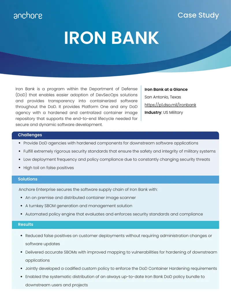 Iron Bank Container Security Case Study