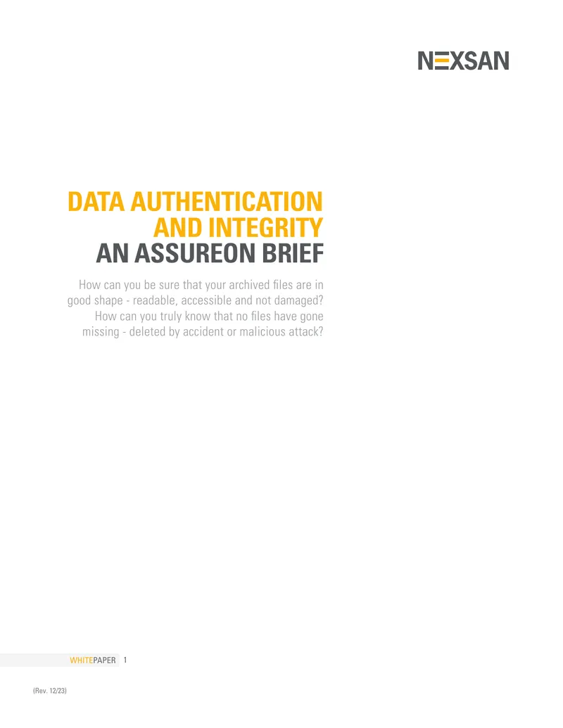 Data Authentication and Integrity Assurance