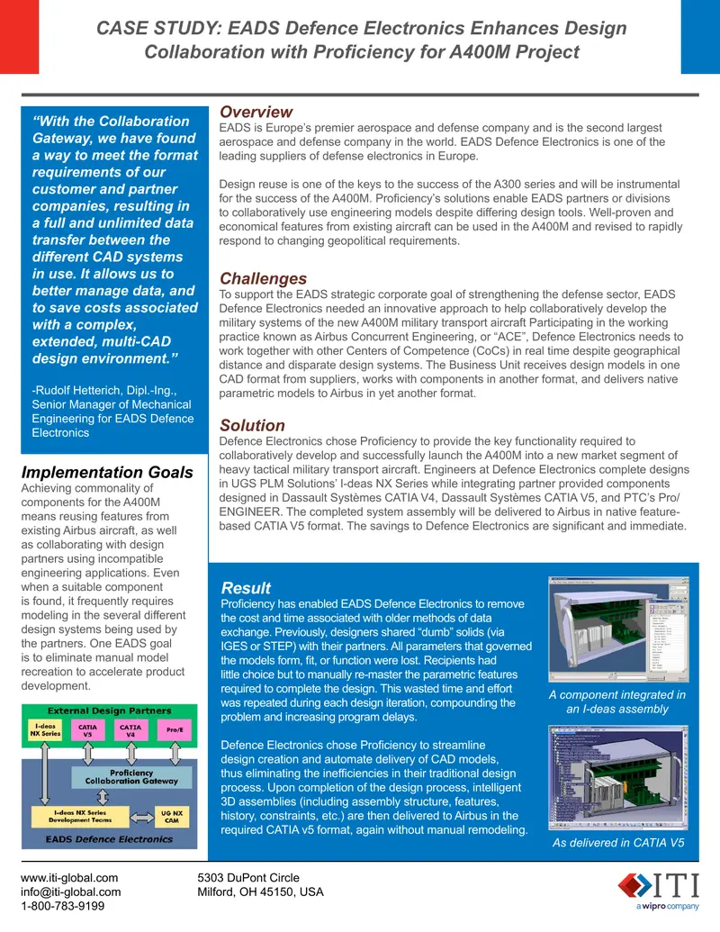 EADS Defence Electronics Design Collaboration Case Study