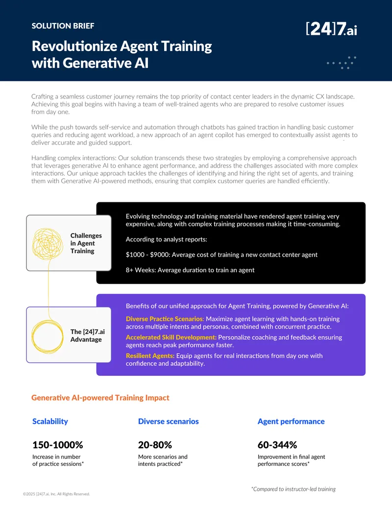 Generative AI-Powered Agent Training Solutions