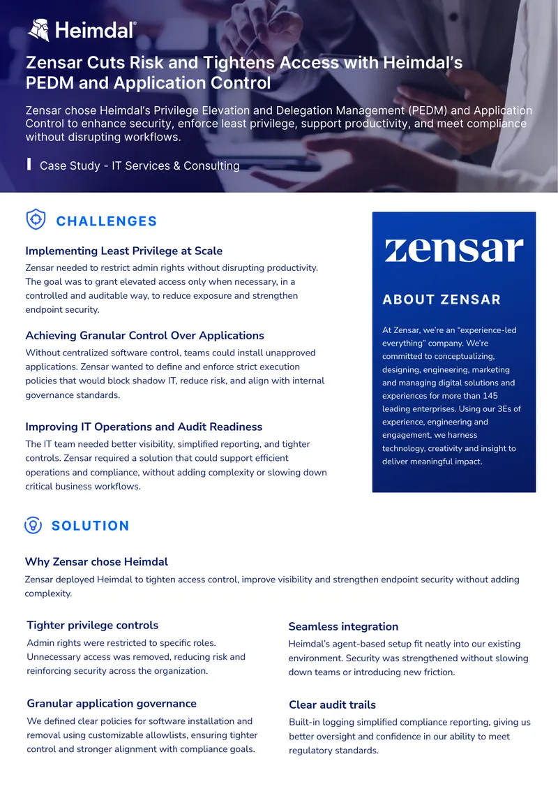 Zensar Enhances Security with Heimdal Solutions