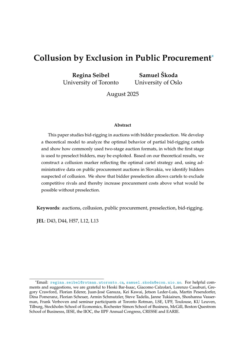 Collusion by Exclusion in Public Procurement