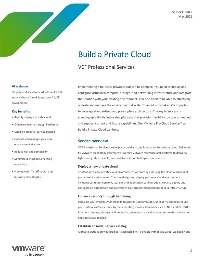 Build a Private Cloud Service Brief