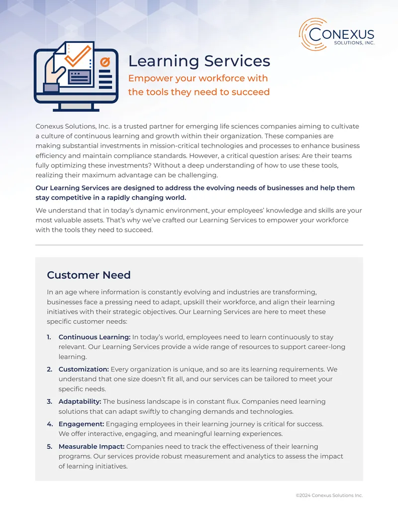 Learning Services for Workforce Development