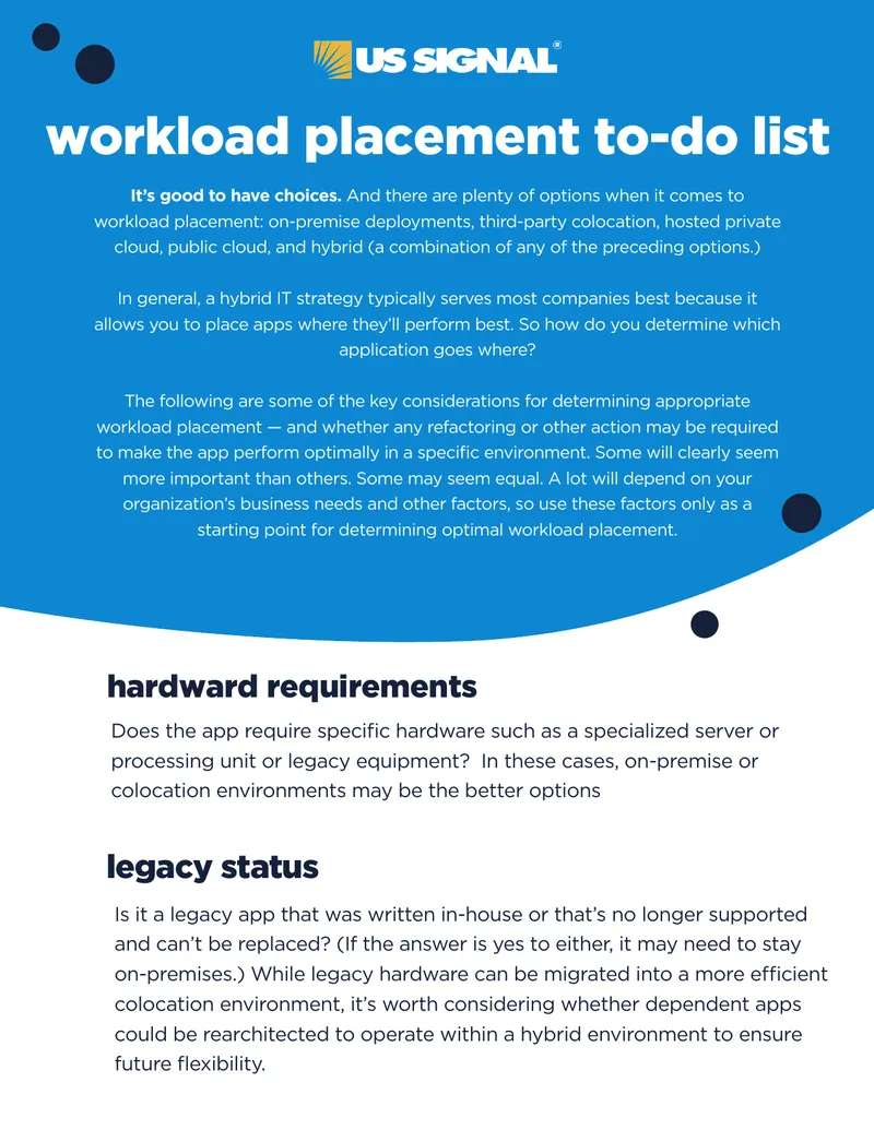 Workload Placement Considerations and Strategies