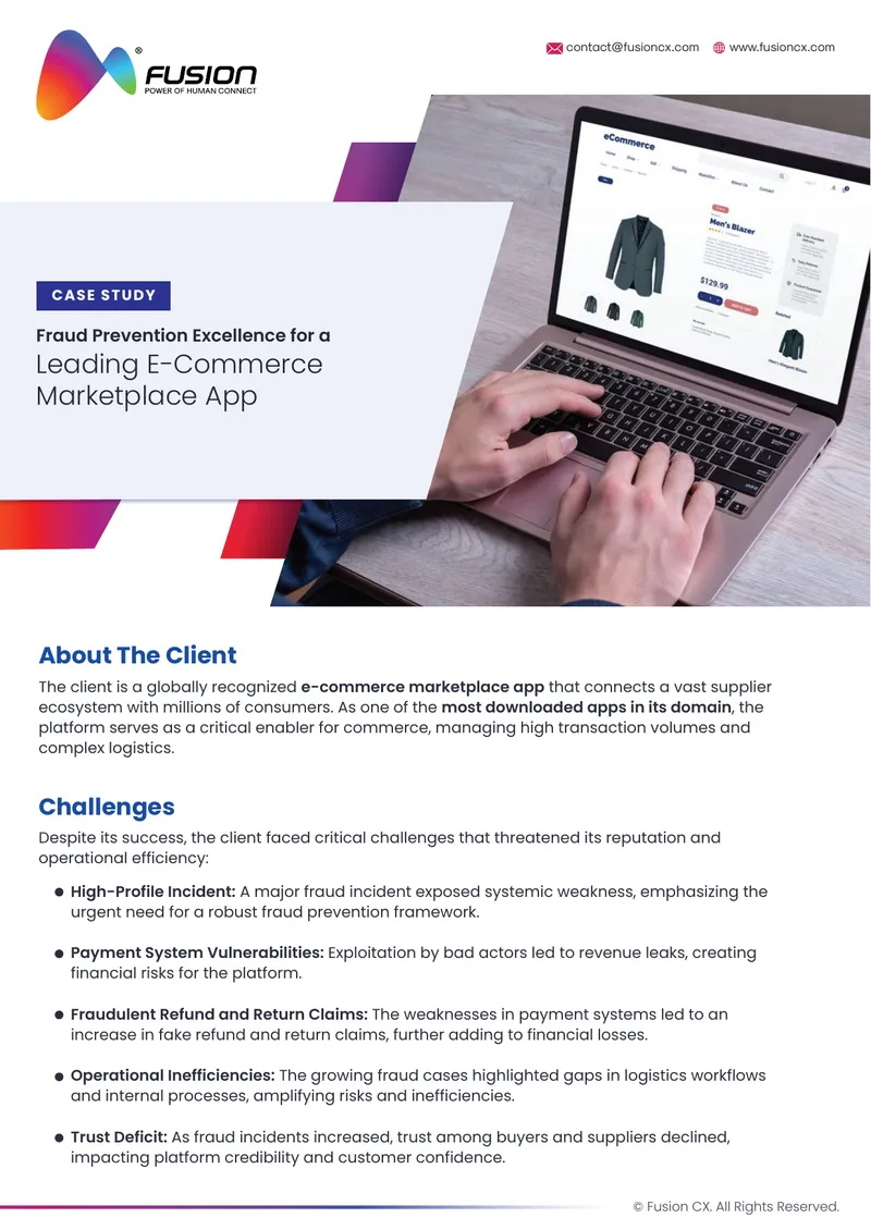 Fraud Prevention Excellence for a Leading E-Commerce Marketplace App