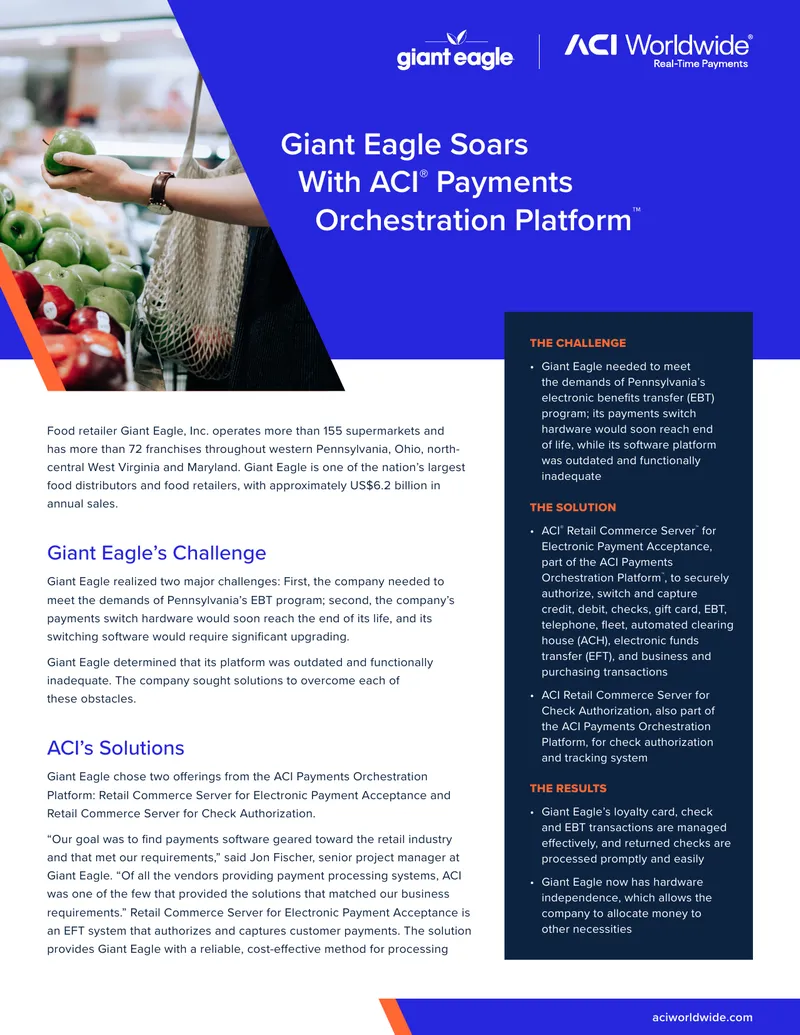 Giant Eagle Payment Processing Solution Implementation preview page 1