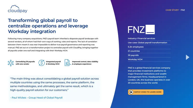 Global Payroll Transformation Case Study for FNZ