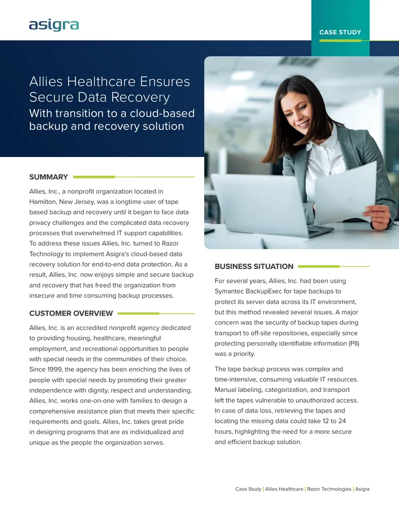 Allies Healthcare Cloud Backup Implementation Case Study