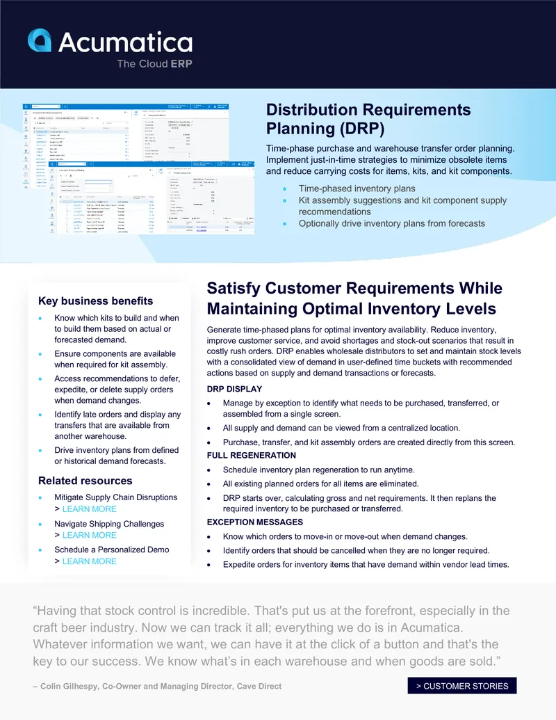 Distribution Requirements Planning Overview