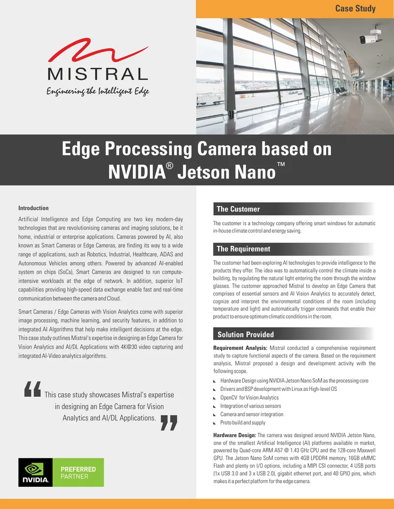 Edge Camera Design for Vision Analytics Applications