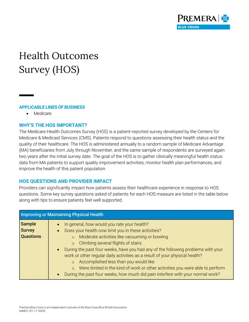 Medicare Health Outcomes Survey Guidelines