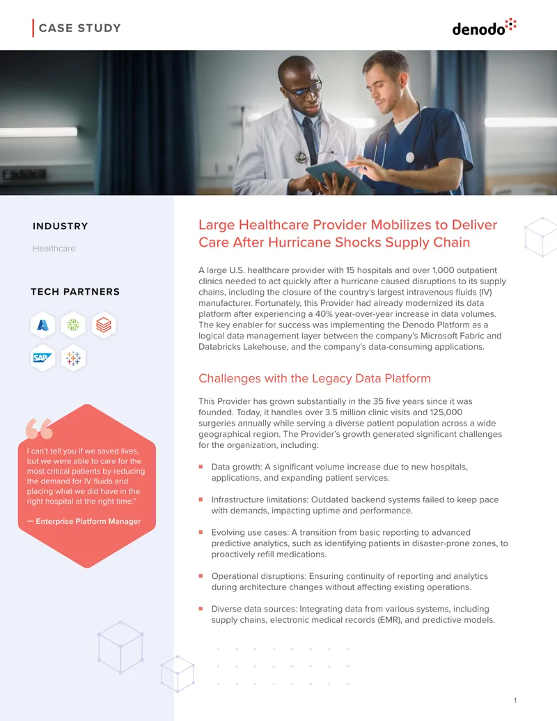 Large Healthcare Provider's Response to Supply Chain Disruption
