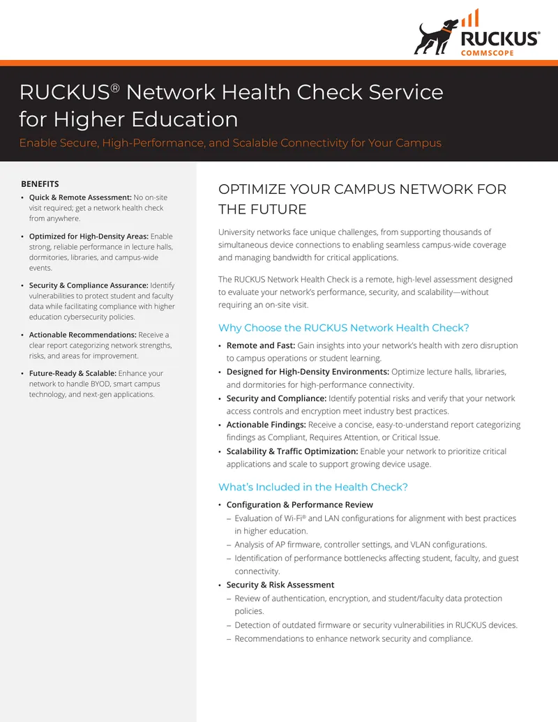 RUCKUS Network Health Check Service Overview