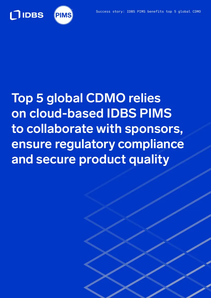 IDBS PIMS Implementation for Global CDMO