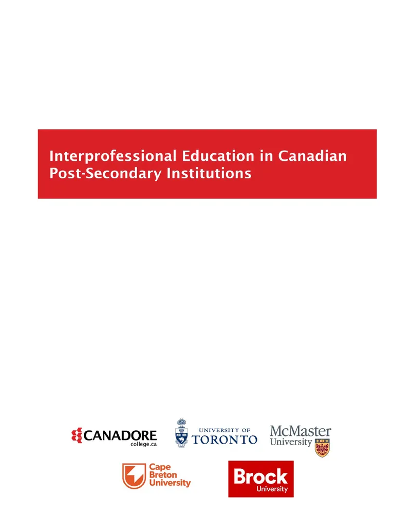 Assessment of Interprofessional Education in Canada
