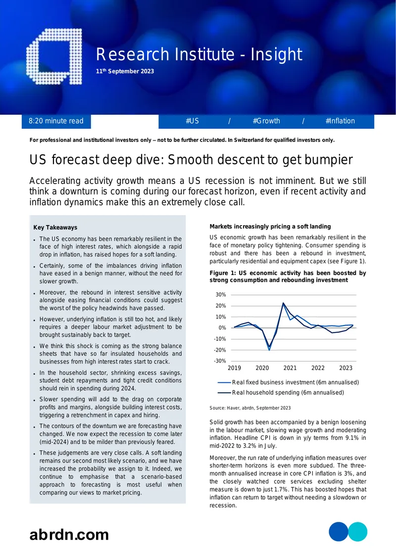 US Economic Forecast and Inflation Dynamics