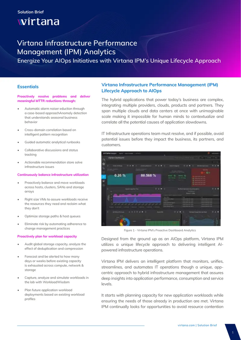 Virtana Infrastructure Performance Management Solution Brief
