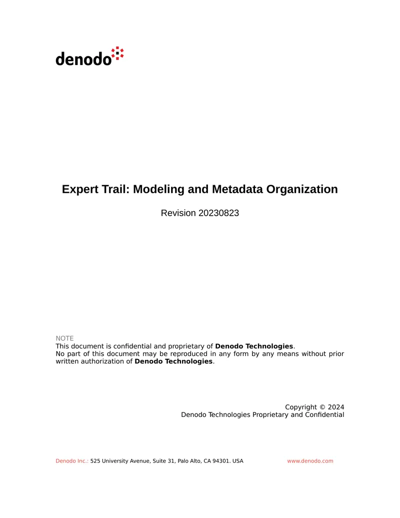 Expert Trail on Modeling and Metadata Organization