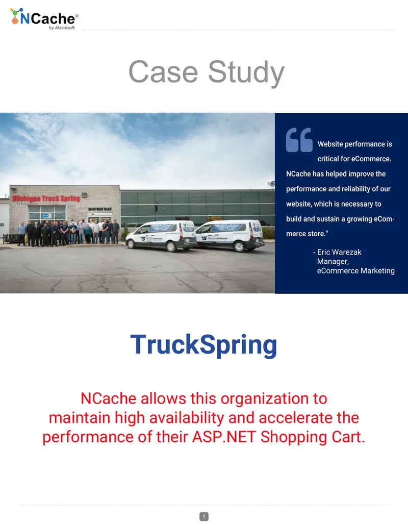 TruckSpring Case Study on NCache Implementation