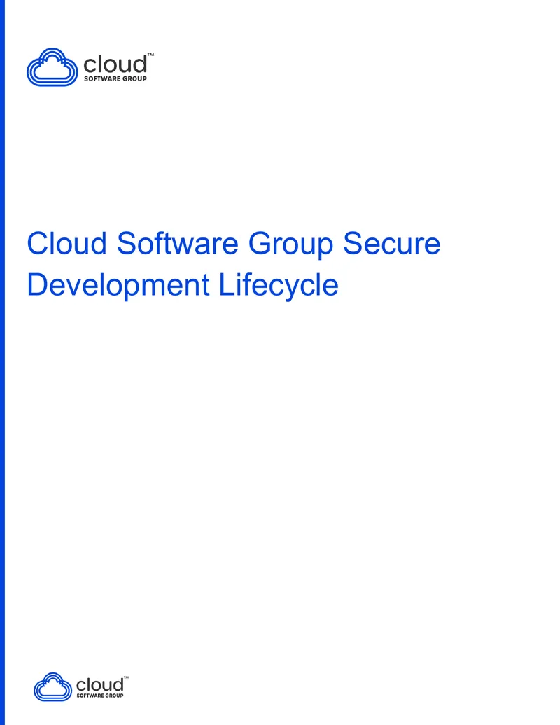 Cloud Software Group Secure Development Lifecycle