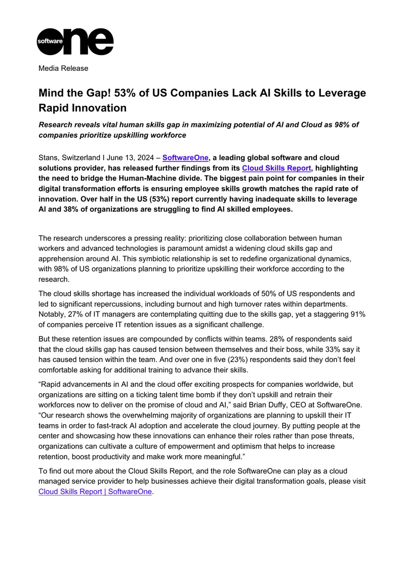 AI Skills Gap in US Companies Report