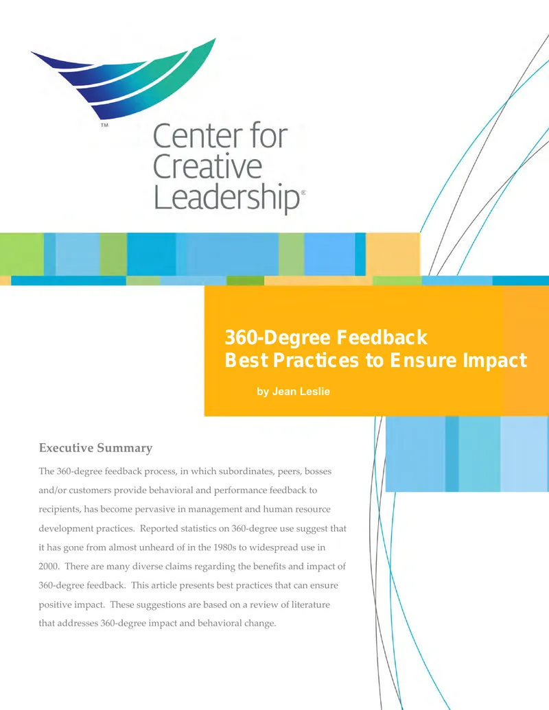 360-Degree Feedback Best Practices Guide
