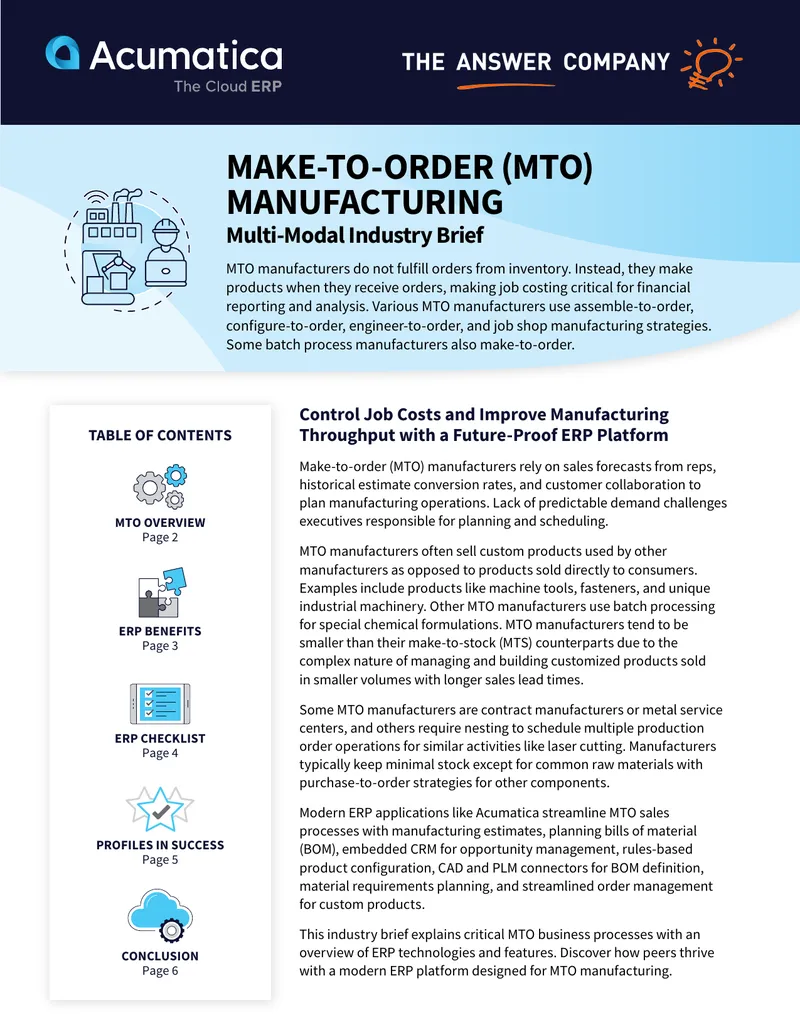 Control Job Costs and Improve Manufacturing Through ERP