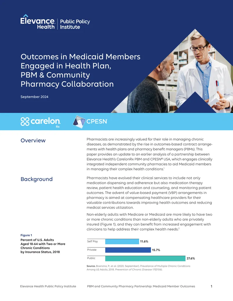 PBM and Community Pharmacy Partnership Medicaid Outcomes